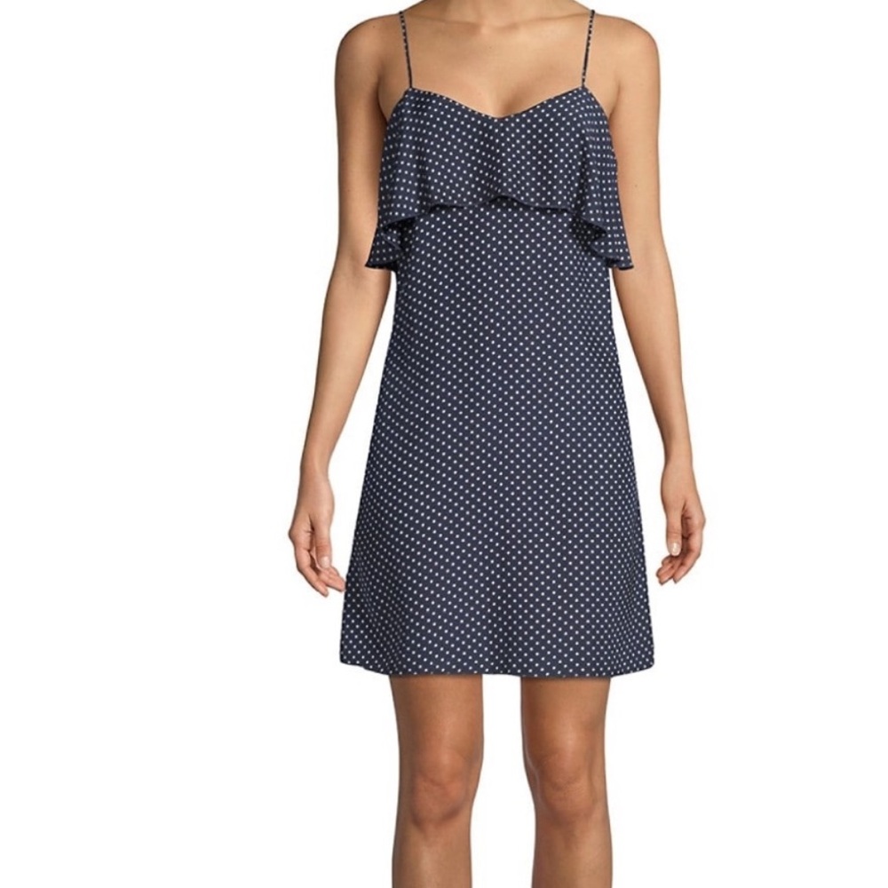 ATM Anthony Thomas Melillo Strappy Polka-Dot Silk Flounce Mini Dress size M